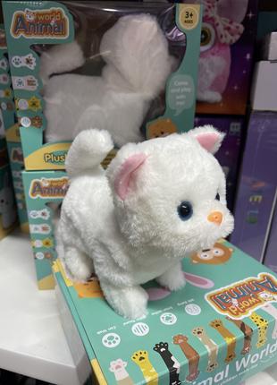 Кошка мягкая игрушка ходит, мяучит, виляет хвостиком, интеракт...