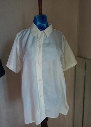 Шелковая винтажная блуза, рубашка цвета айвори.