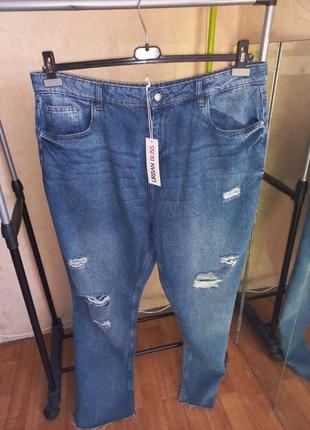 Новые джинсы с высокой посадкой 56-58 размер