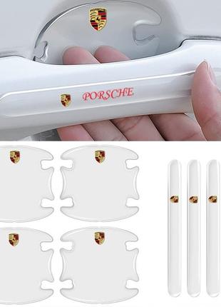 Защитные накладки под ручки дверей с логотипом PORSHE (наклейк...