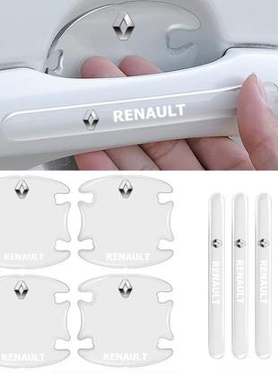 Защитные накладки под ручки дверей с логотипом RENAULT (наклей...