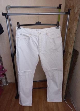 Белоснежные прямые джинсы mng denim 52 размер