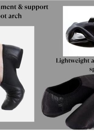 Кожаные туфли для джазовых танцев без шнуровки
