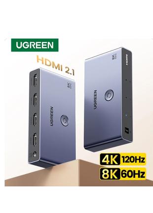 Переключатель сплиттер UGREEN HDMI 2.1 Switch (3 in 1 out) 8K