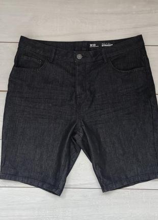 Якісні великі чорні джинсові шорти оригінал w 38