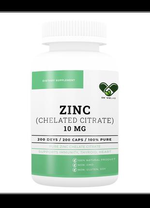 Цинк таблетки 10 мг 200 капсул Zinc Zitrate Chelated 10 mg Цин...
