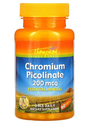 Thompson, пиколинат хрома, 200 мкг, 60 таблеток