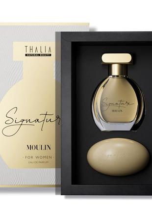 Жіночий парфумерний набір edp+мило moulin thalia signature, 50...