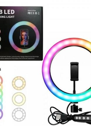 Кольцевая светодиодная led лампа с держателем телефона rgb mj2...