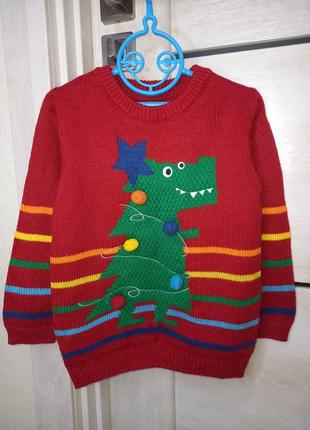 Теплый новогодний рождественский на новый год свитер свитшот к...