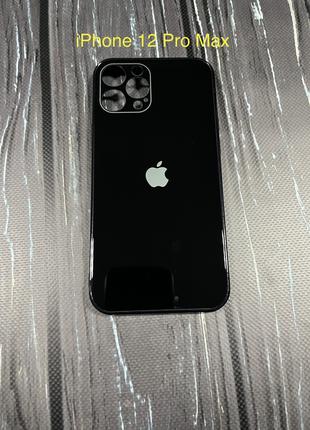 Чехол Стеклянный на iPhone 12 Pro Max / Glass Case Logo / накл...