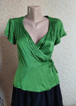 Зелена блуза, блузка zara p xs