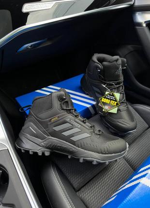 Кроссовки adidas terrrex swift r gore tex fur black grey💥🦅