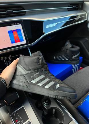 Кроссовки adidas originals drop step high black gray fur💥🦅