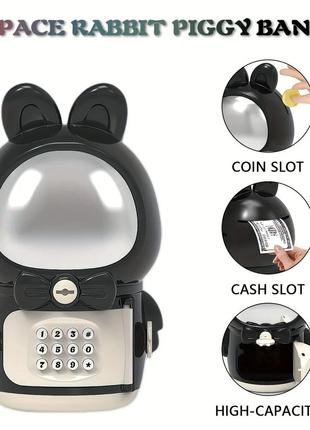 Копилка зайчик сейф, космонавт SPACE RABBIT PIGGY BANK