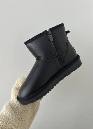 Женские ugg mini black zip leather 🩷