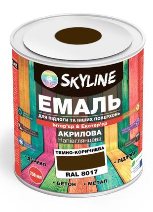 Эмаль для пола SkyLine Коричневый RAL 8017 0.75 л