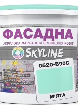 Краска Акрил-латексная Фасадная Skyline 0520-B90G Мята 1л