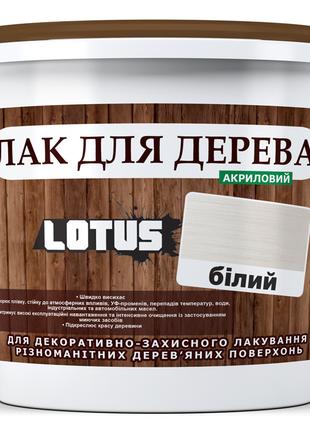 Цветной Лак для Дерева Lotus Глянец Белый 1 л