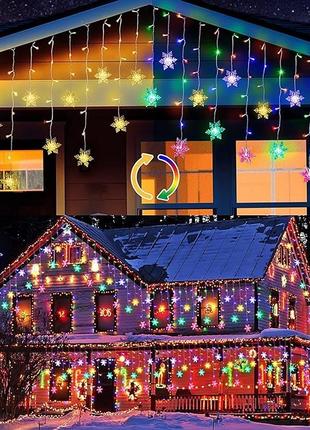 Рождественские гирлянды-снежинки Quntis, 29,5-футовые 360 свет...