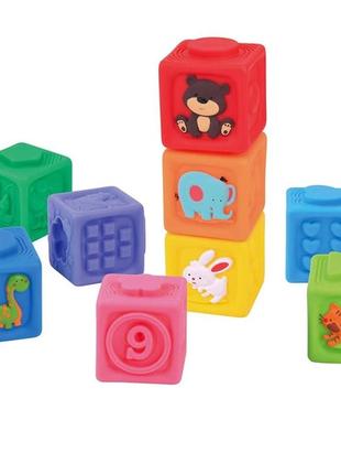 Набор из 9 разноцветных мягких кубиков