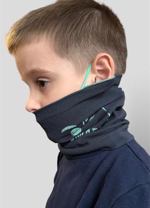 Снуд для мальчика/шарф для парня 6-12 лет/бафф на резинке