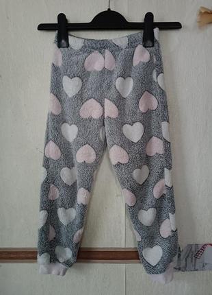 Теплые пушистые пижамные брюки р.5-6 лет