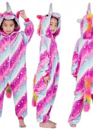 Детская пижама кигуруми единорог млечный путь 140 см