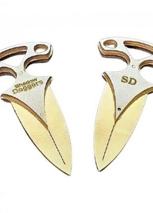 Комплект сувенирных деревянных ножей "тычковый gold" dag-g