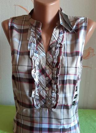 Стильная вискозная блузка в стиле burberry colours of the worl...