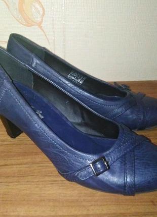 Стильные туфли синего цвета via della rosa, 💯 оригинал, молние...