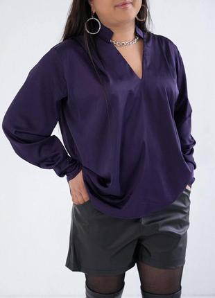 Женская рубашка из шелка армани цвет фиолетовый р.44/48 446628