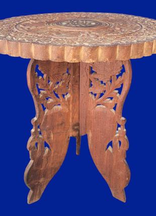 Винтажный деревянный стол с резьбой арт. 0886