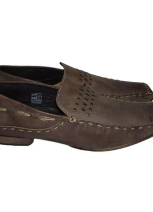 Туфли кожаные серые мужские CAFeNOIR 45р.