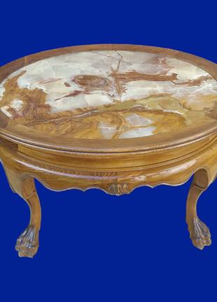Деревянный стол с мрамором арт. 0902
