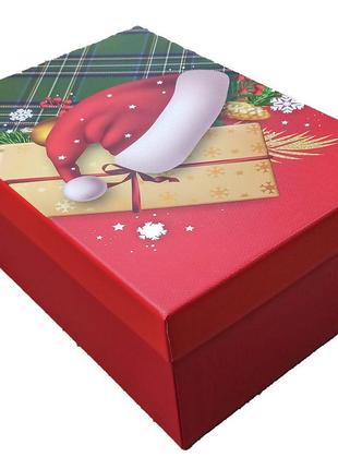 Подарункова новорічна коробка прямокутна - у наборі - 3шт 1138...
