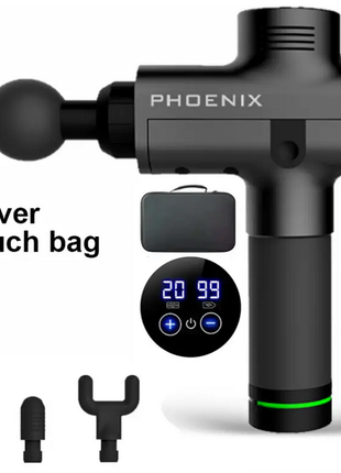 Ударный массажер триггерных точек Phoenix A3 LCD Черный