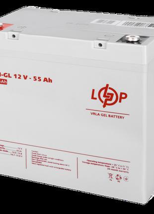 Аккумулятор гелевый 55 Ah (ампер-часов) LogicPower LPM-GL 12V
