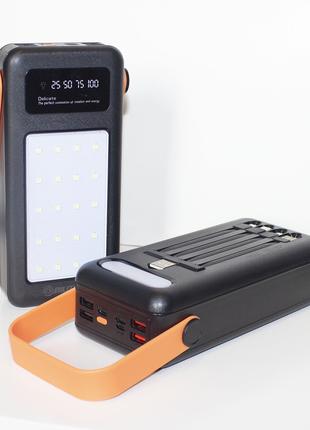 Power Bank Bilitong 40000мАч + 2 лампы. USB + 4 кабеля.