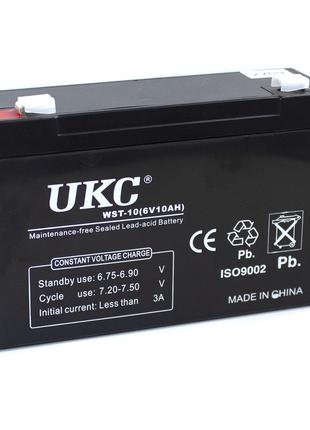 Аккумулятор UKC WST-10 6V 10Ah SLA, свинцово-кислотный, 2023г.в.