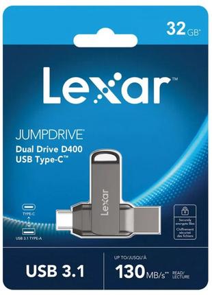 Накопитель OTG LEXAR JumpDrive D400 USB-Type-C (USB 3.1) 32GB