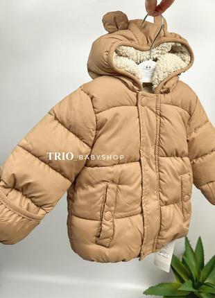 Дитяча зимова тепла куртка george з вушками на шерпі