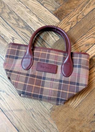 Сумка barbour у шотландську клітку barbour tartan mini tote bag