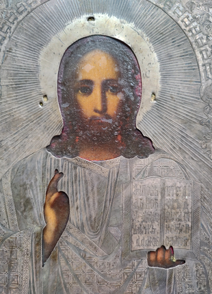 Икона серебряная "исус хрипри" серебряная