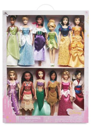 Набір ляльок 12 принцес (Моана, Дінь, Аріель, Аврора, Бель, Ра...