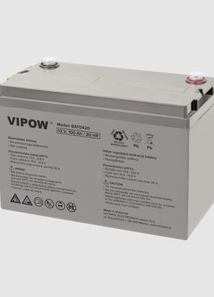Аккумулятор гелевый для ИБП и инверторов 12V 100Ah VIPOW BAT0420