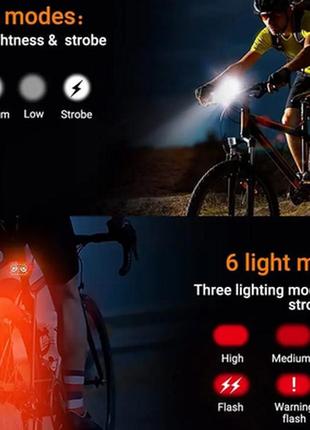 Комплект фонарей для велосипеда (фара, стоп) на аккумутяторе о...