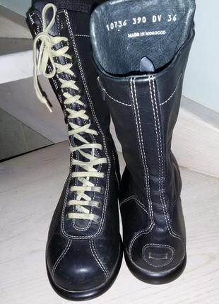 Классные кожаные черные ботинки бренда camper, размер 36(23,5 см)