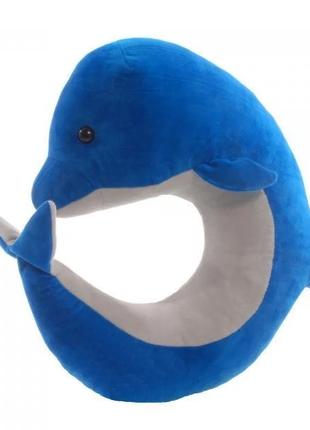 Мягкая игрушка подушка Дельфин «Сонька 6» Синий 38*40*13 см (0...