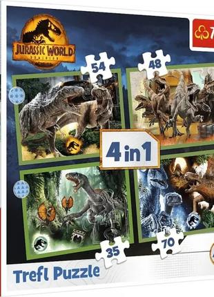 Пазлы картонные 3-4 года "Угрожающие динозавры" Мир динозавров...